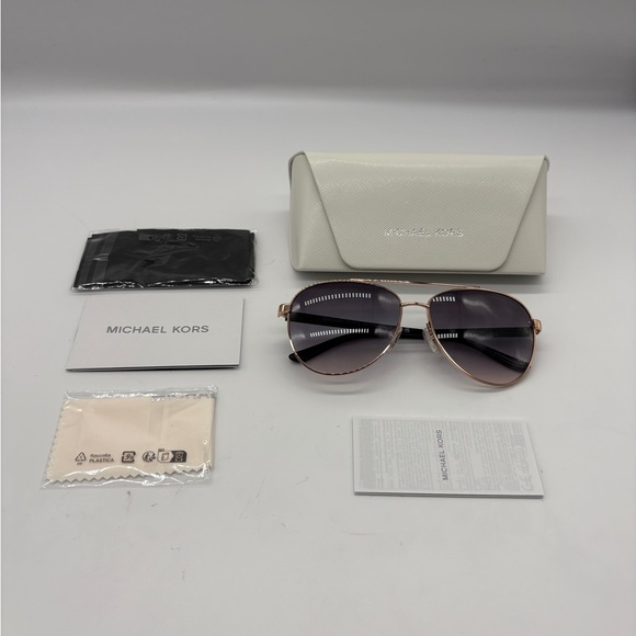 Michael Kors aviator sunglasses rose gold and black. - Picture 9 of 9